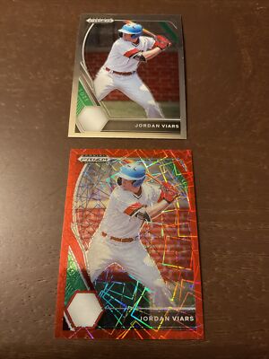 2021 Panini Prizm Draft Pick Phillies Jordan Viars Common & Red Velocity Prizm 