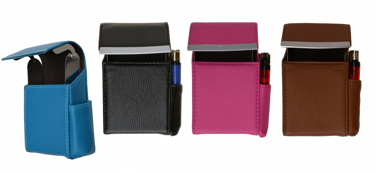 Genuine Leather Cigarette Pack Holder Flip-Top Pouch Smoke Carrying Hard Case