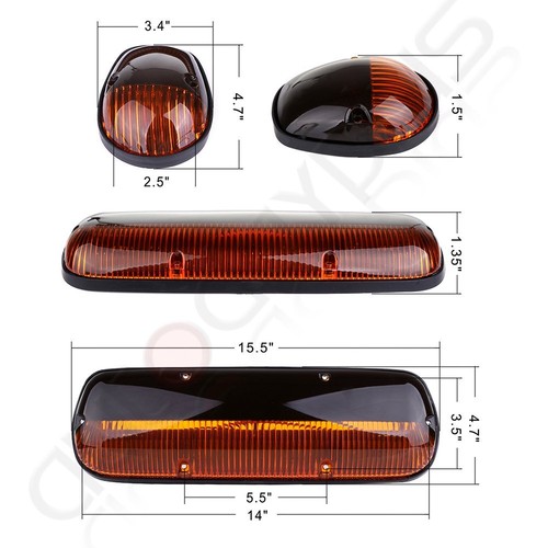 Luz marcadora de techo cabina ámbar 3x para Chevy Silverado/GMC Sierra + LED blanco 3528 - Imagen 3 de 12