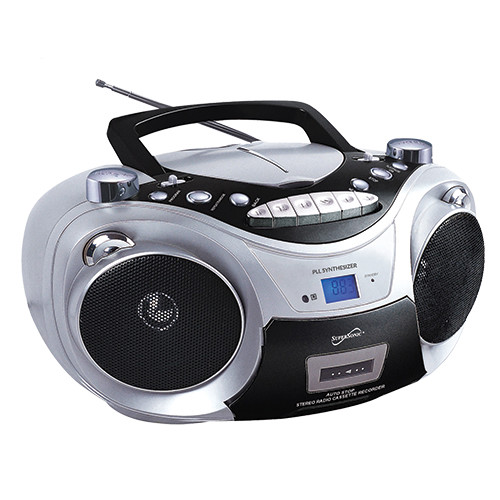 Supersonic SC-739BT CD MP3 Bluetooth AM FM Boombox Silver   