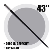 43" Hay Bale Spear Quick Attach Skid Steer Tractor Attachment 2000lb Capacity
