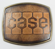 Vintage CASE IH Belt Buckle Leather  Brass EL CID Farm