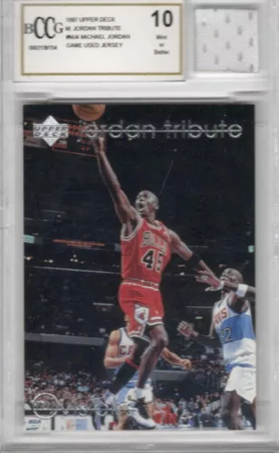 1997-98 Upper Deck Michael Jordan Tribute vision #MJ4 game used jersey Bulls