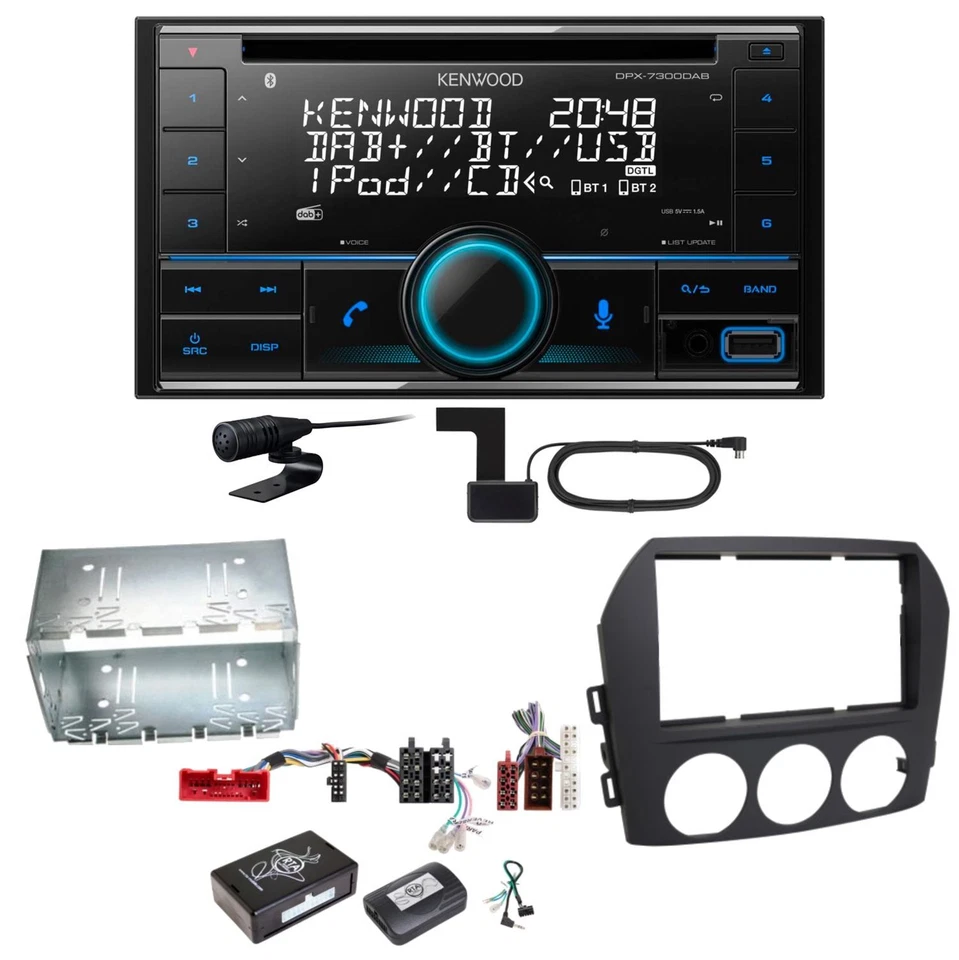 Kenwood DPX-7300DAB Bluetooth Digitalradio USB CD Einbauset für Mazda MX-5 NC FL - Bild 1 von 1