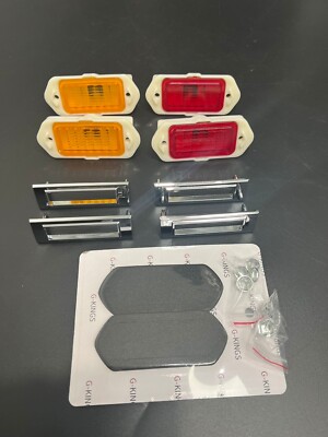 1969 Camaro Front & Rear Side Marker Light Lens, Gaskets & Chrome Bezel Kit