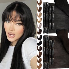 Premium Hair Extensions Clip In Real Remy Human Hair 8PCS Full Head Hairpiece US