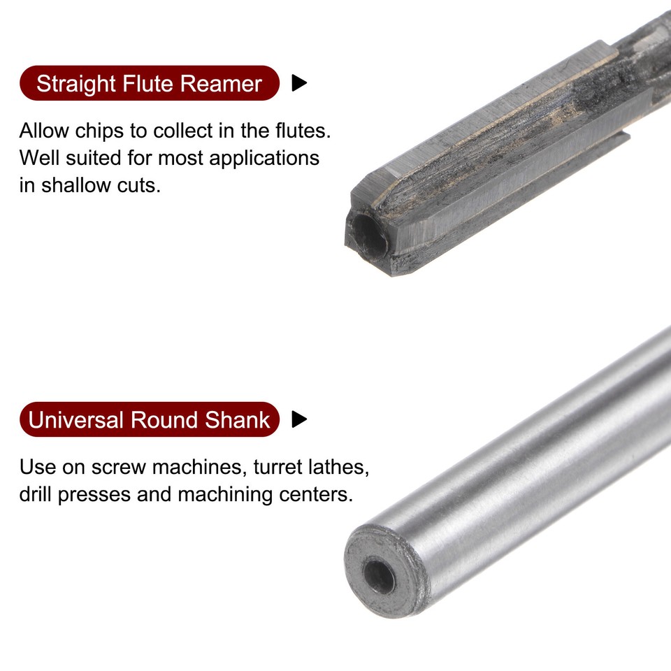 Sourcing Map Mandrin Alésoir 4.7mm H7 C1/K30 Carbure Pointe Précision Droit Flûtes Rond Tige Tour Machine Fraisage Coupeuse