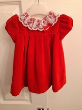 Sarah Louise Red Velvet Dress 6 Months