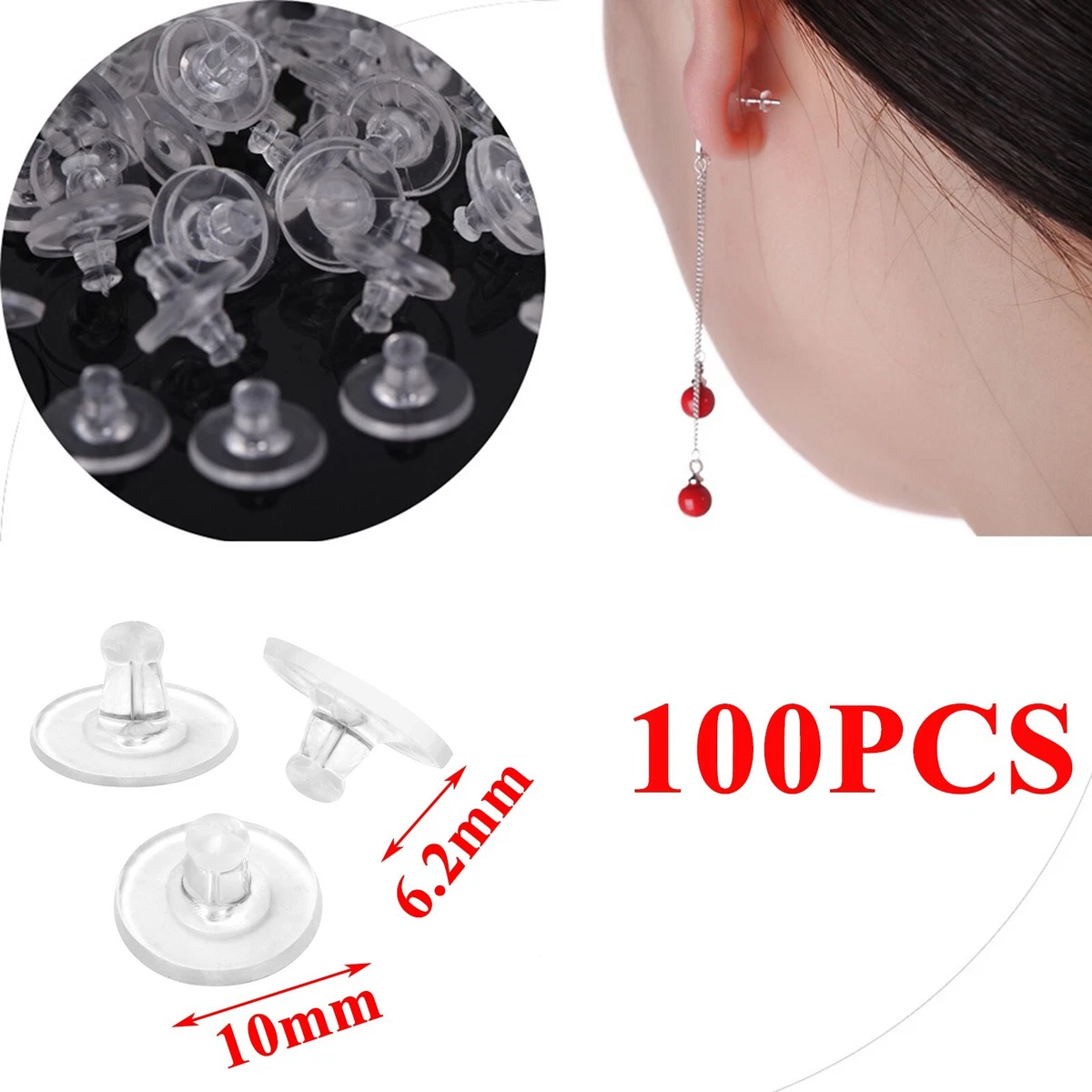 Unbranded Rubber Earring Back (Friction) Earring Findings for sale