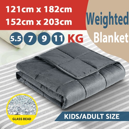 Weighted Blanket 5.5/7/9/11.3KG Relax Heavy Gravity Kids Adult Size 152 x 203CM