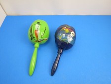 Handpainted Gourd Maracas Music Instruments Set of 2