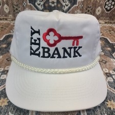 Vintage Key Bank Rope Adjustable Strap Back Leather Strap Hat Cap