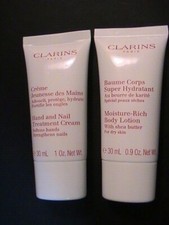 CLARINS Hand and Nail Treatment 30 ml Moisture Body Lotion 30 ml - NEW TRAVEL