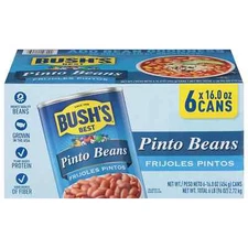 Bush's Pinto Beans 16 oz, 6 Pack - Canned & Ready to Eat. Free Shipping
