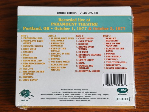 Grateful Dead Dave's Picks 45, 46, 47, 48 (14CDs) inkl. Bonus Disc - neu/OVP!!! - Bild 2 von 24