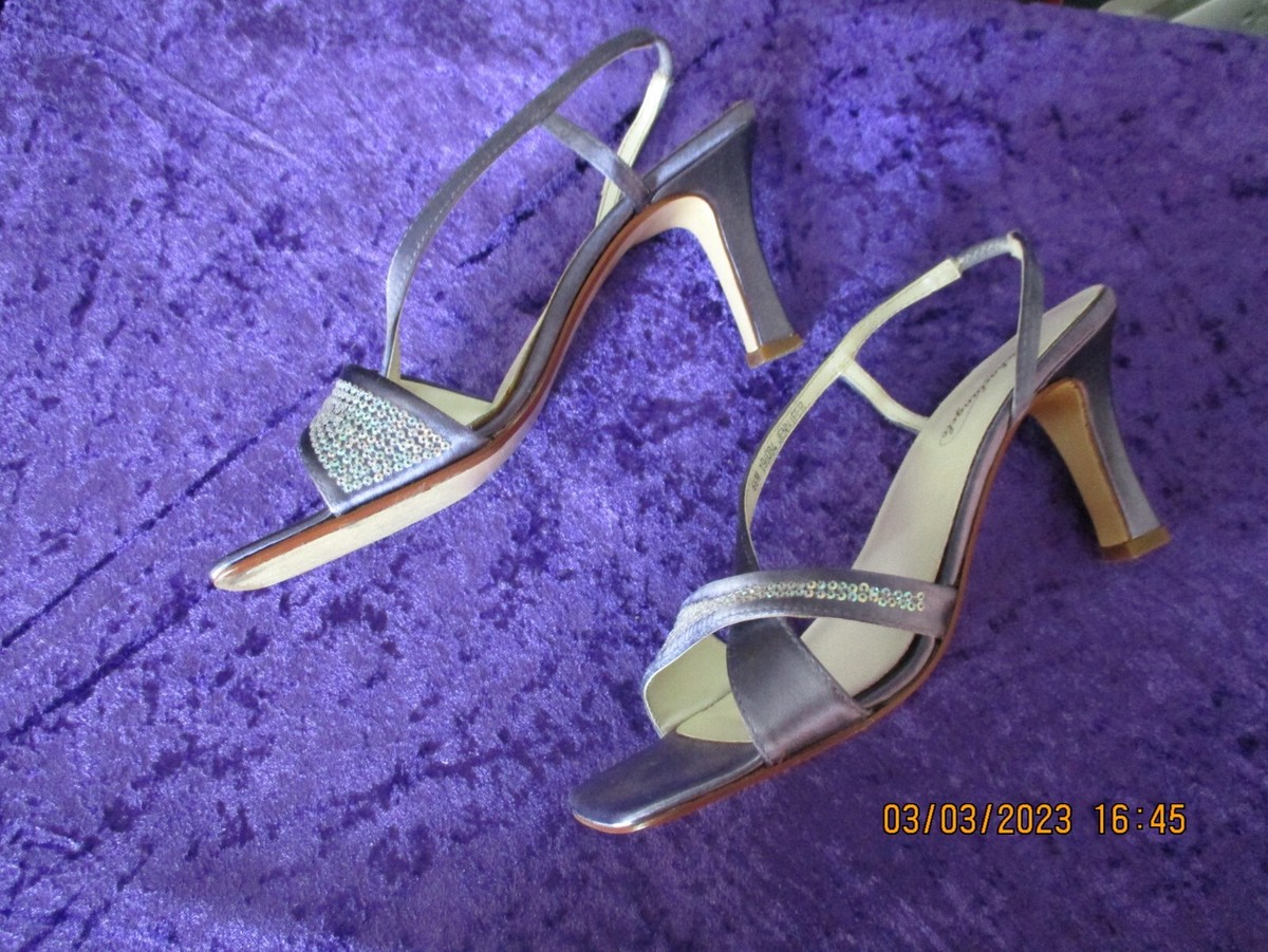 Purple Strappy Satin Dress Heels with crystals Size 6.5 by Michaelangelo |  eBay
