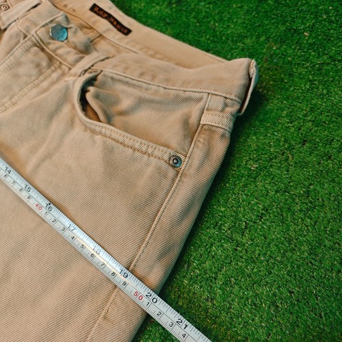 Nudie Jeans Uomo 30x32 Slim Dritto Beige Bottone Fly Velluto a coste Velluto ... - Foto 20 di 20