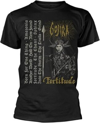 Offiziell lizenziertes Gojira Fortitude Tracklist schwarzes Herren-T-Shirt Gojira Tee