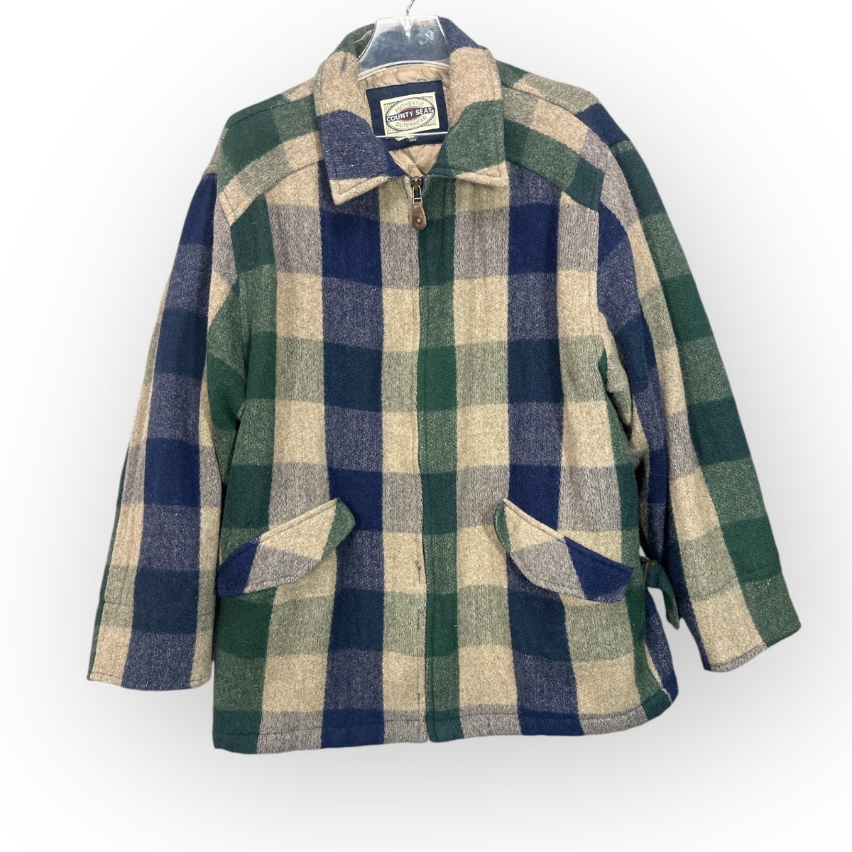 VTG Wool Jacket Plaid Mens M 80s 90s Shacket Quilt Lined Insulated