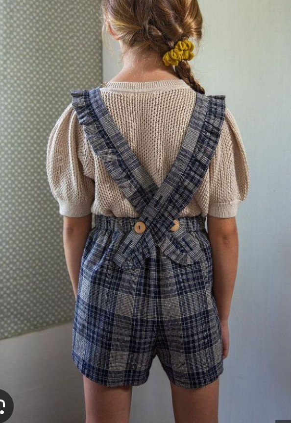 NWT Soor Ploom Jojo Playsuit Vintage Plaid 6YR Ruffle Overalls 