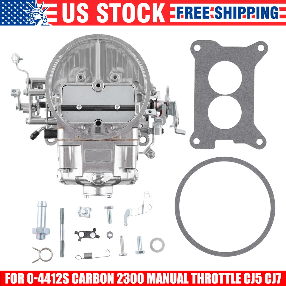 0-4412S Carburetor Replace For 2300 500 CFM 2 Barrel Manual Choke CJ5 CJ7 F100 Foto 2 de 4