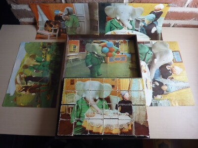 Jeu De Cubes Babar ORTF Vintage 1968 – Avec 5 Affichettes Originales