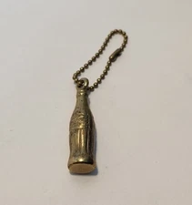 Old Coca-Cola Gold Tone Key Chain Miniature Antique Vintage Coke Soda Pop