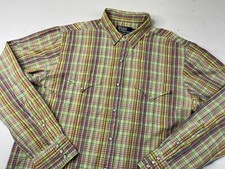 Polo Ralph Lauren Western Pearl Snap Shirt Men  s Plaid Long Sleeve Size Large