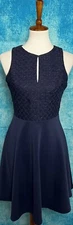 Francesca's Navy Blue Sleeveless A-Line Dress Size N Zip Up NWT