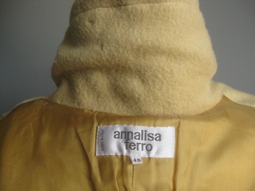 ANNALISA FERRO 100% WOOL COAT small 8 10 TRENCH long yellow BLOGGER mohair Italy - Picture 11 of 24