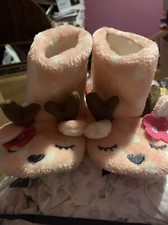 Cat and Jack Reindeer Slippers Size Small 12-24 Months New