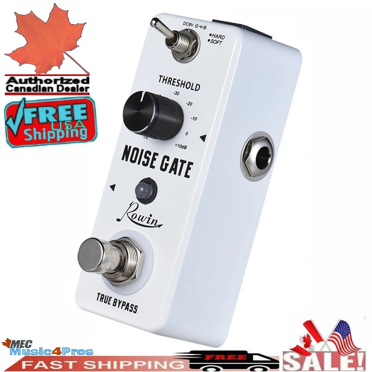Rowin Noise Gate Noise Reduction Guitar Effect Pedal True Bypass 2