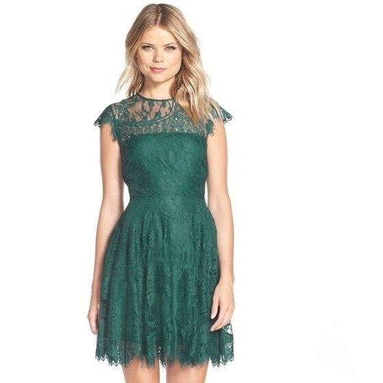 BB Dakota Rihanna Emerald Green Lace Dress Women Sz 8 Back Cutout Holiday  NEW | eBay