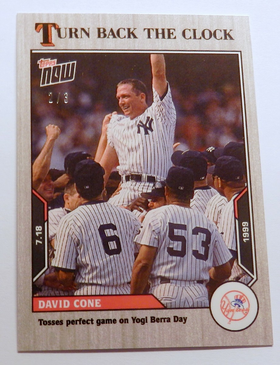 DAVID CONE PERFECT GAME TURN BACK CLOCK TOPPS NOW CARD #109 WHITE 
