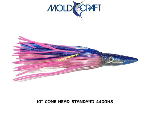 MOLD CRAFT SOFT HEAD 10" CONE HEAD STANDARD 4400HS PINK PURPLE PESCA TRAINA MARE