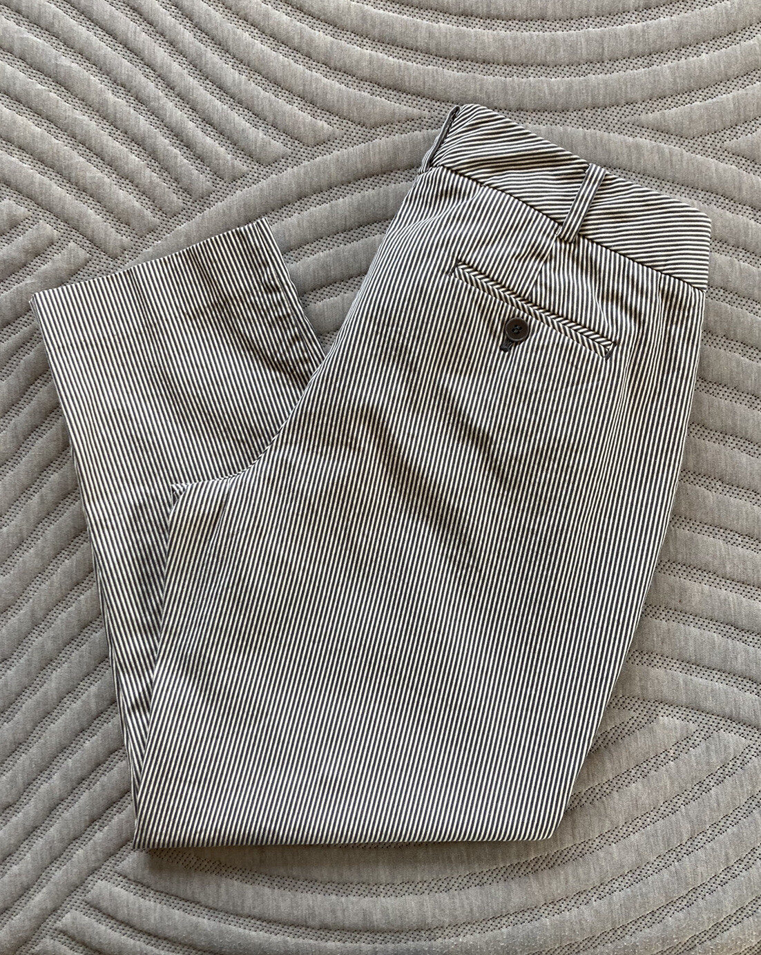 Talbots Curvy Crop Gray Stiped Pants Size 8P | eBay