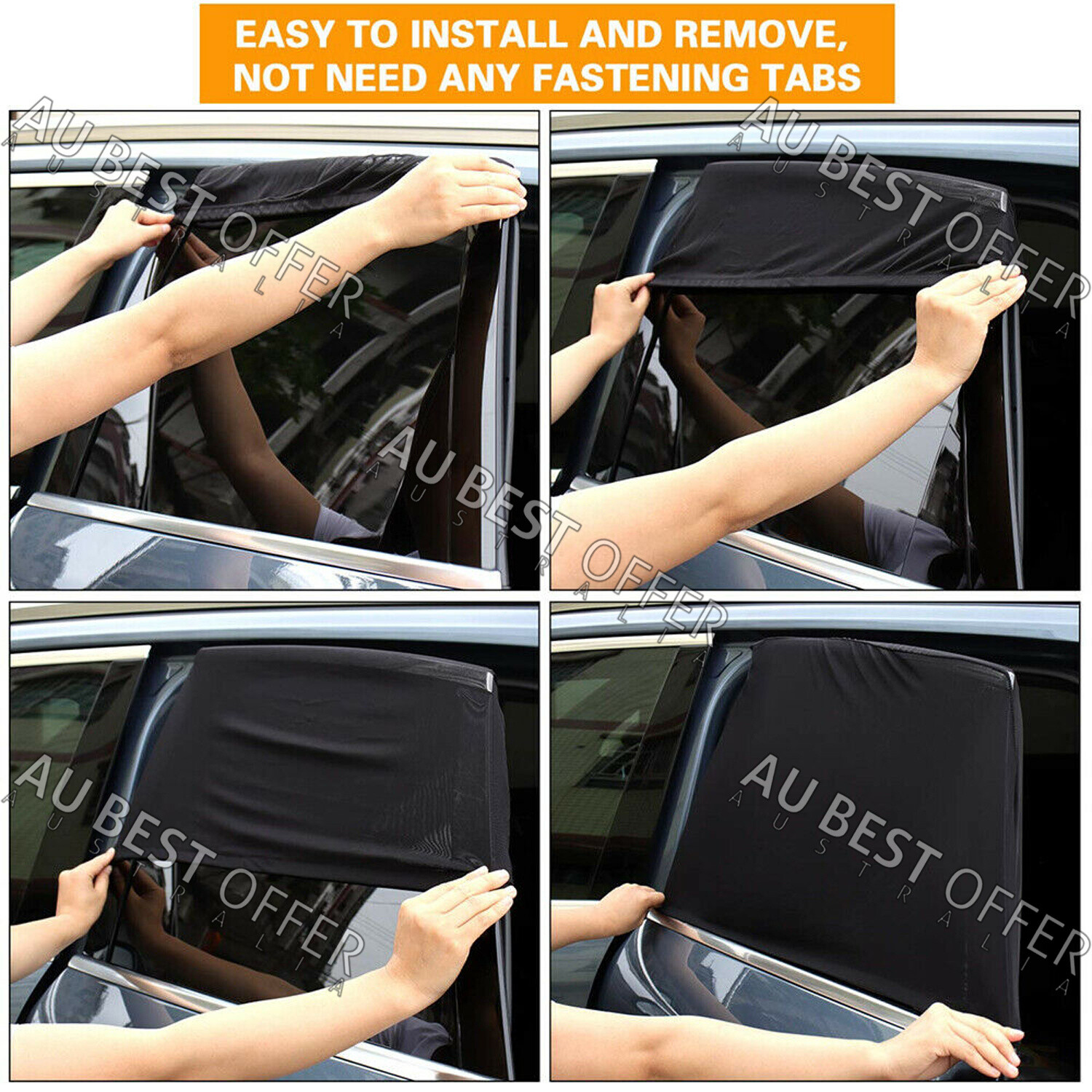 2x Universal Car Window Sun Shade Sock Cover UV Blocker Protection AUS