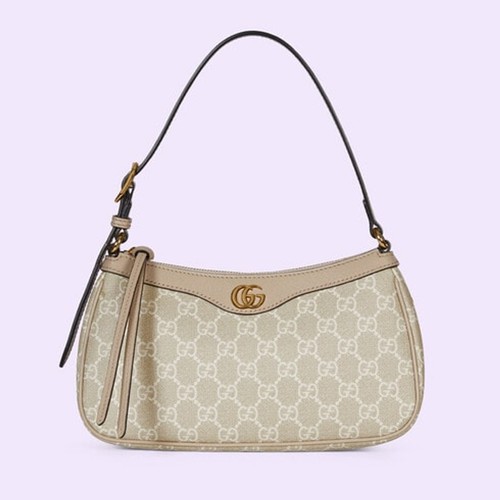 NEW GUCCI 735145 OPHIDIA DOUBLE G LOGO SMALL HANDBAG IN GG Supreme canvas