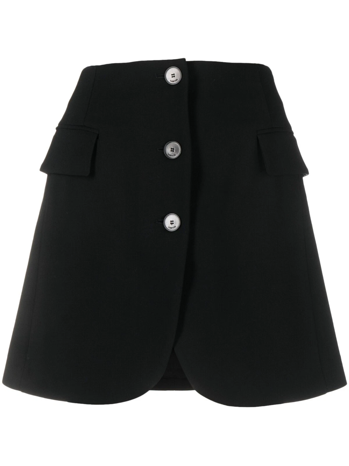 Lanvin — Lanvin button-front virgin-wool miniskirt SZ 36 40