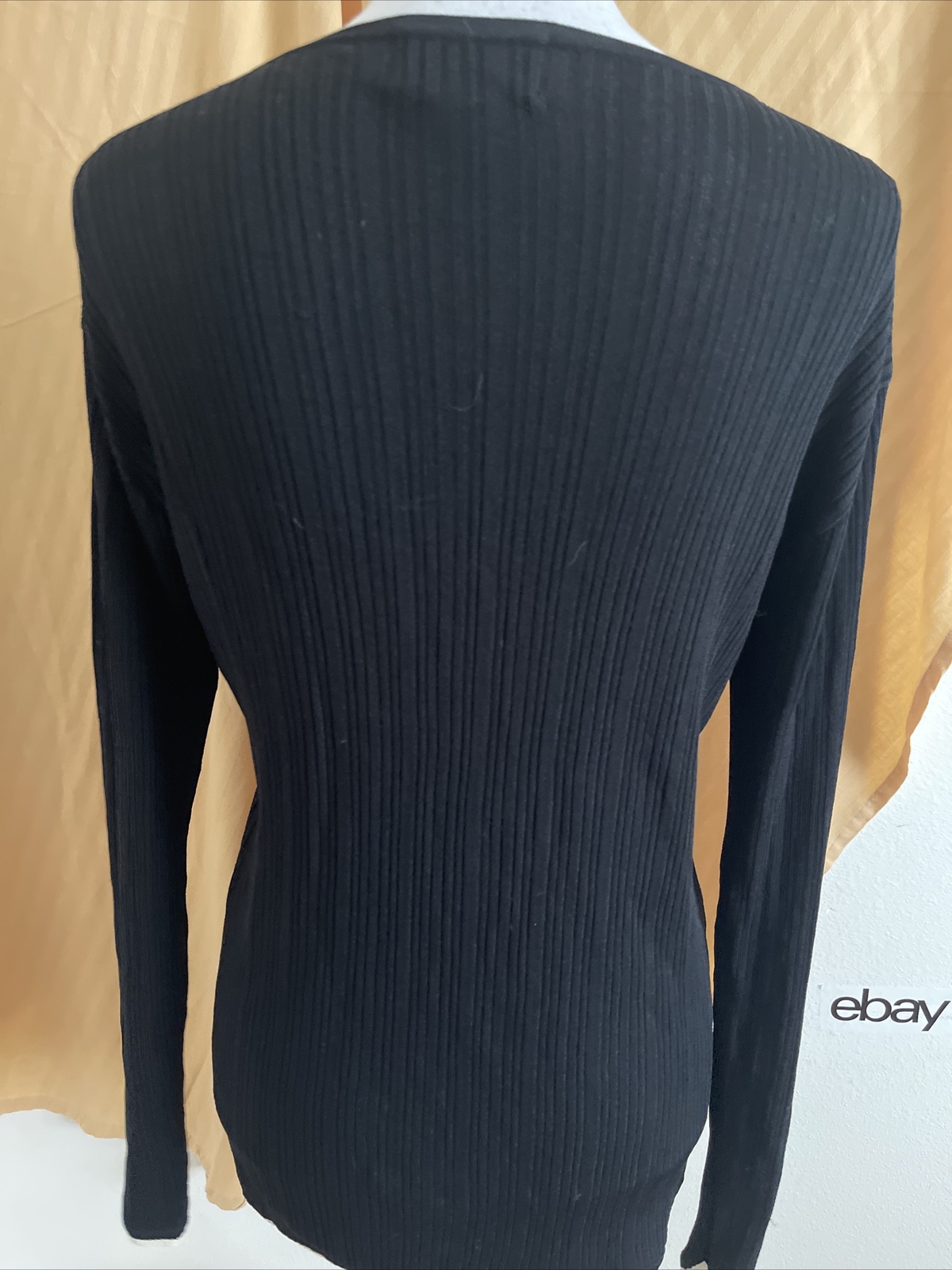 Finity Woman’s Plus Black Ribbed Button Down Swea… - image 4