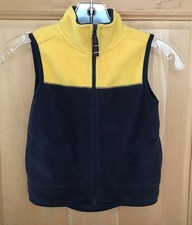 Carter's 2T 28-29 lb Yellow  Navy Blue Zip Up 100 Polyesrer Vest 2 Pockets