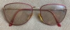 Vintage Liz Claiborne Red  Gold GEP Eyeglasses Frames Glasses LC-10 52   18 140