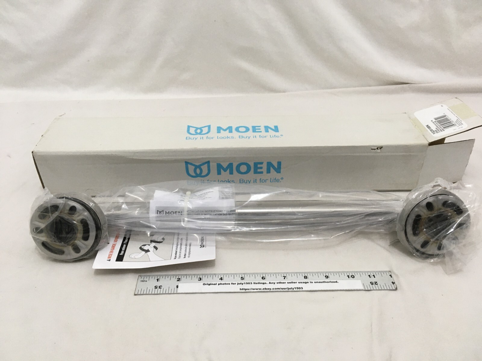 (1) NEW Moen Eva 18" Grab Bar BRUSHED NICKEL YG2818BN eBay