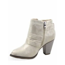 Botines al tobillo Camila-62 con hebillas y tiras de cuero sintético punta redonda para mujer