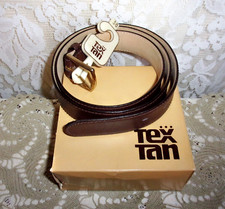 Tex Tan Stitched Genuine Cowhide Brown Belt Size 38 Made In USA-Unused in Box
