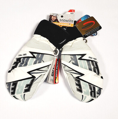Snowlife Freerider DT Mitten Leder Ski Handschuhe weiß-schwarz MEN Gr. S-XL