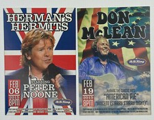 Don McLean ad flyer handbill NYC BB King concert 2015 Herman's Hermits