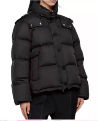 Coach Down Puffer Jacket Coat Hooded Black Women Size L | eBay