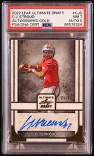 C.J. Stroud 2022 Leaf Ultimate Draft Gold #BACJS RC #25/99 (PSA 7 | Auto 9)