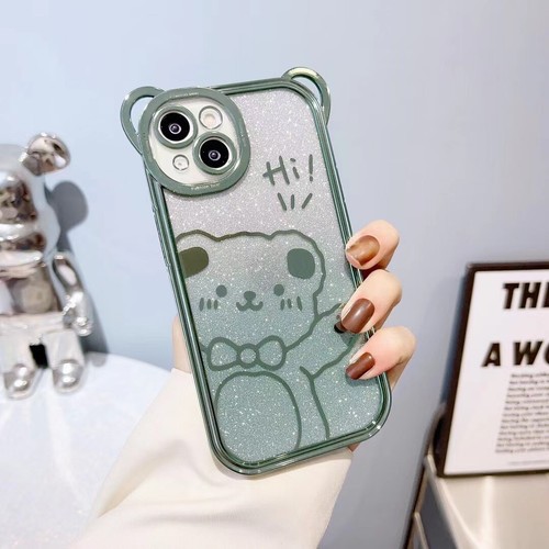 Glitter Cute Little Bear Shockproof Case Cover for iPhone 14 Pro Max 13 12 11 - Picture 18 of 18